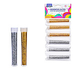 Набор блесток декоративных " Mazari " 6шт 4,5г, 2 цвета, золотй, серебряный, в пластиковых тубах, европодвес