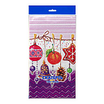 Скатерть одноразовая " Интерпак " 120*180см, 35мкм, ПВД, Семейный праздник, пакет, европодвес