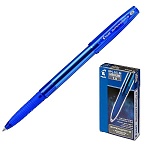 Ручка шариковая " Pilot " Medium синяя 1,0мм резиновый держатель, чернила на масляной основе, прозрачный корпус, картонная упаковка