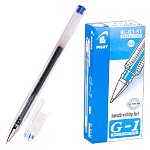 Ручка гелевая " Pilot " Extra fine синяя 0,5мм, толщина письма 0,3мм, прозрачный корпус, металлический наконечник, рифленый держатель, картонная упаковка