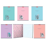 Тетрадь А5 48л клетка " Академия Групп " Милый котэ, офсет, на скобе, обложка - ламинированный картон, ламинация soft-touch, конгрев, 5 дизайнов в спайке