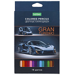 Карандаши цветные деревянные ECO Gran Turismo 18цв " Hatber " шестигранные, картонная упаковка, европодвес