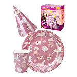 Набор для праздника " Миленд " Карусель, состав набора: тарелки 6шт, стаканы 6шт, колпаки 6шт