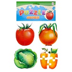 Пазл мягкий " Рыжий кот " 4эл Овощи, изолон, пакет 25*16*1,5см