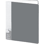 Папка 10файлов " Бюрократ " А4 серый ,пластик 0,6мм ,торцевой карман с бумажной вставкой