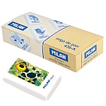 Ластик " Milan " каучуковый, с цветным рисунком, белый, 39*23*9мм