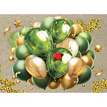 Конверт для подарочного сертификата " Праздник " 170 Шарики и звёзды, 100*74мм, глянцевый УФ-лак, текст