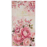 Конверт для денег " Миленд " Dream Cards Soft Touch С Днем рождения! Розовые пионы, 85*165мм, фольга