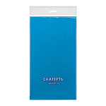 Скатерть одноразовая однотонная " Интерпак " 120*160см, 35мкм, ПВД,  Голубая, пакет, европодвес