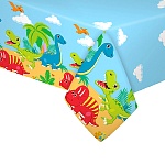Скатерть " Веселуха " 130*180см, 35мкм, ПВД, Динозаврики, пакет, европодвес