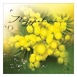 Бирка для букетов и подарков " Праздник " 060 Поздравляю! Желтая мимоза, 70*70мм, без отделки