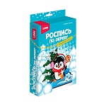 Роспись по дереву Новогодняя " Lori " Новогодний сувенир Пингвинёнок в наборе: деревянная заготовка, краски, лак с блестками, инструкция