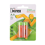 Аккумулятор " Mirex " HR6 2500mAh, 2шт Ni-Mh, блистер