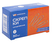 Скрепки "Workmate" 50мм, оцинкованные, гофриров, 50шт/кор