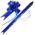 Бант " KWELT " 1,8см Синий, золотая фольга, 10шт в упаковке, индивидуальная упаковка, европодвес