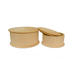 Деревянная заготовка из липы " Мастерская РуТвор " Шкатулка с кантом, h=50мм d=95мм