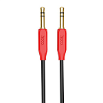 Кабель Aux Jack 3,5mm - Jack 3,5mm " Hoco " Upa11 черный, круглый, 1м, силикон