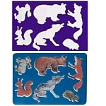 Трафарет-раскраска " Луч " 165*205мм, Лесные звери