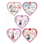 Набор бирок для букетов и подарков " Праздник " 060 Зайки, 96*96мм, 5 видов 10шт, глянцевый УФ-лак, текст