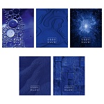 Тетрадь А5 48л клетка " Академия Групп " Глубокий синий, офсет, на скобе, обложка - матовый ламинированный картон, тиснение фольгой, 5 дизайнов в спайке