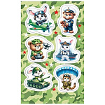 Наклейка " Мир открыток " 0-11 А6 Зверята, военная техника