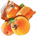 Украшение на скотче " Праздник " 150 Абрикосы с медом, 146*146мм, скотч, глянцевый УФ-лак