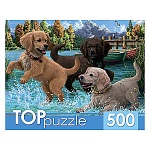 Пазлы " TOPpuzzle " 500элементов Игривые щенки 48,5*34,5см, картонная упаковка 15,2*19,2*6,8см