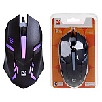 Мышь " Defender " MB-550 Hit проводная оптическая, 4 кнопки, черная, 1600 DPI, RGB подсветка, кабель USB, 2м