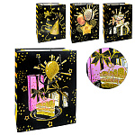 Пакет бумажный " KWELT " 26*32*10см Holiday, ассорти (без возможности выбора дизайна), ламинированный, блестки