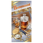 Открытка " Праздник " 450 Евро Поздравляем! Мужская- Виски, 97*204мм, фольга золотая, текст