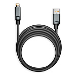 Кабель сетевой USB - Lightning " Smartbuy " Bold черный, 1м, 3A, супертолстый, силикон