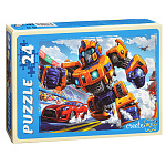 Пазлы " Рыжий кот " Макси. 24элементов Мощный желтый трансформер, 30*21,5см, картонная упаковка 12,7*18*3,5см