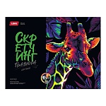 Гравюра-скретчинг " Lori " 30*40см Неоновые животные. Жираф, основа с контуром рисунка, штихель, инструкция