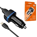 Зарядное устройство автомобильное " Borofone " BZ14 Max черное, 2,4А, 2 USB, пластик, кабель micro USB, 1м