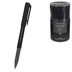 Ручка шариковая " Bruno Visconti " PrimeWrite. Basic. Black, синяя 1,0мм, толщина письма 0,9мм, пластиковый корпус, покрытие soft-touch, цвет корпуса - черный, резиновый держатель, колпачок с клипом, сменный стержень, пластиковый тубус