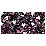 Конверт для денег " Мир открыток " 2-17 Без названия- Сердца на черном фоне, 165*85мм, фольга