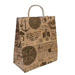 Пакет бумажный крафт " ПЗБМ " 22*25*12см Карта, крученые ручки