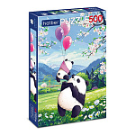 Пазлы " Hatber " 500элементов Premium Плюшевые панды 33*48см, картонная упаковка