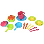 Игровой набор " Росигрушка " Набор посуды Каша у Маши, в наборе: кастрюля, сковородка, сито, миска, 2 чашки, 4 блюдечка, 2 ножа, 2 вилки, 2 ложки, картонная упаковка в сетке