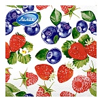Салфетки бумажные 2-слойные " Лилия " Ягодный фреш 20шт, 100% целлюлоза, 33*33см