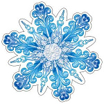 Украшение на скотче " Мир открыток " 7-66 Новогоднее- Снежинка, 100*100мм, блестки