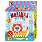 Мозаика " Русский стиль "  70элементов Milk Львенок: плата круглая, фишки 6-ти цветов диаметром 20мм, книжка-подсказка, от 3лет, картонная упаковка 24*26*5см