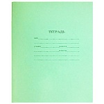 Тетрадь А5 12л косая линия " Проф-Пресс " Стандарт Зеленая, офсет, на скобе, обложка - офсетная бумага