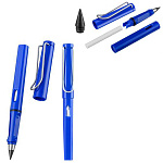 Карандаш вечный " Basir " HB, синий, корпус- пластиковый, 13,7см, с ластиком, индивидуальная упаковка