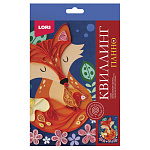 Набор для квиллинга " Lori " Панно Лисичка, цветные полоски бумаги, палочки для накручивания полосок, шаблон для квиллинга.