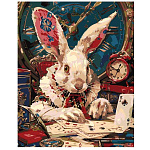 Картина по номерам " Lori " 40*50см Белый кролик, состав набора: основа на картоне с контуром, краски, кисть, палитра, инструкция, картонная упаковка, европодвес