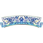 Упаковка для цветочного горшка " Праздник " 773 Синие узоры 346*96мм Вырубка, фольга золотая текстурная