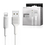 Кабель сетевой USB - Lightning " FaisON " BX1 EZSync белый, круглый, 1м, 2,1А, силикон