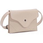 Сумка поясная " OrsOro " 19*12*2см Бежевая, 2 отделение, клапан на магнитной кнопке, экокожа