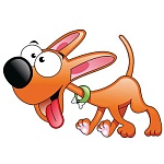 Украшение на скотче " Мир открыток " 7-64 А4 Рисованный персонаж Веселый щенок, блеск